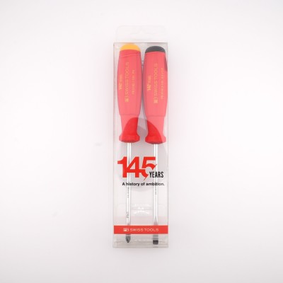 PB SWISS TOOLS｜145週年限量款螺絲起子組｜PH1 十字＋3號一字｜紅柄金字紀念版｜瑞士原裝