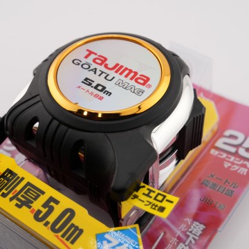 Tajima GOATU MAG 5M 鋼捲尺｜25mm寬磁吸捲尺｜日本製剛厚尺｜雙面刻度耐衝擊
