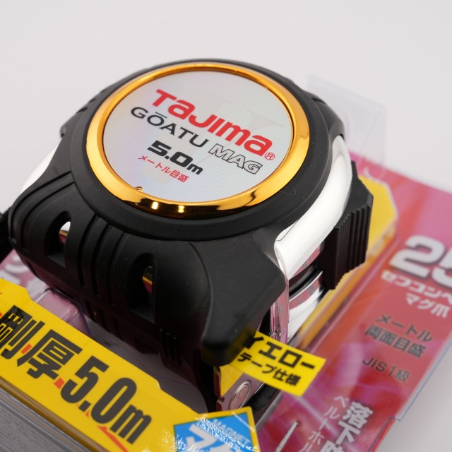 Tajima GOATU MAG 5M 鋼捲尺｜25mm寬磁吸捲尺｜日本製剛厚尺｜雙面刻度耐衝擊