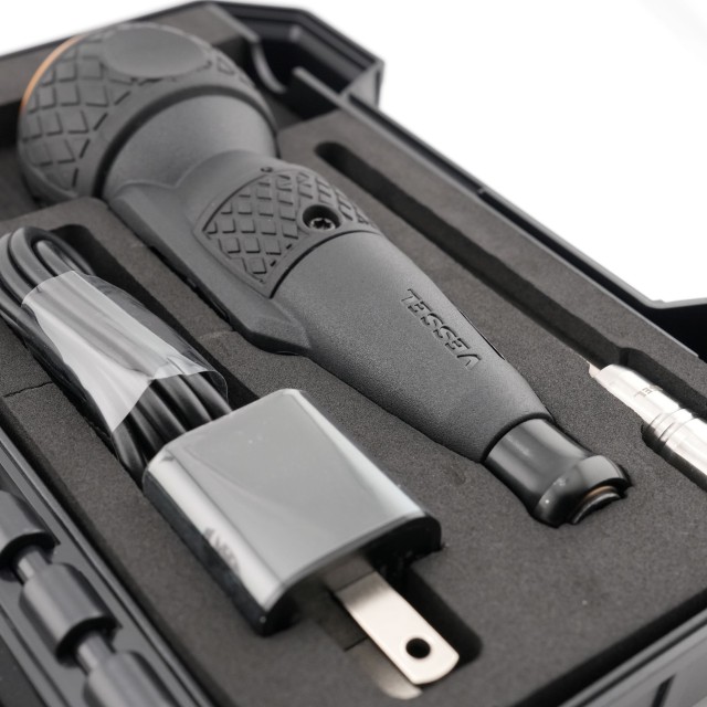 VESSEL 220USB-17C｜電動螺絲起子套組｜雙速扭力×Type-C快充｜17件組｜日本製電動起子