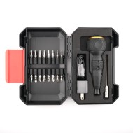 VESSEL 220USB-17C｜電動螺絲起子套組｜雙速扭力×Type-C快充｜17件組｜日本製電動起子