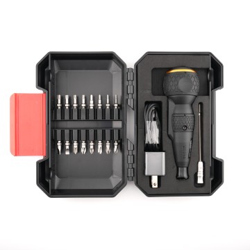 VESSEL 220USB-17C｜電動螺絲起子套組｜雙速扭力×Type-C快充｜17件組｜日本製電動起子