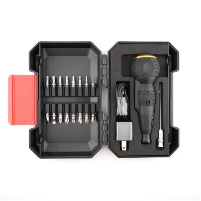 VESSEL 220USB-17C｜電動螺絲起子套組｜雙速扭力×Type-C快充｜17件組｜日本製電動起子