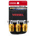 VESSEL QB-10B3Y 黃色三連快拆起子頭／套筒收納座｜6.35mm六角軸
