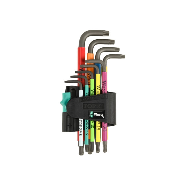 Wera 967/9 TX BO Multicolour 1 SB 防拆星型L型扳手 9支組 TX8～TX40