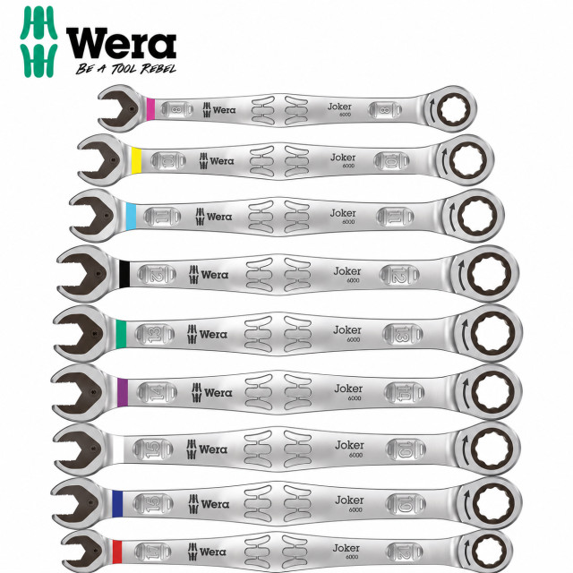 Wera 6000 Joker 公制棘輪兩用扳手｜80齒細齒棘輪｜30°小回轉角｜8～19mm
