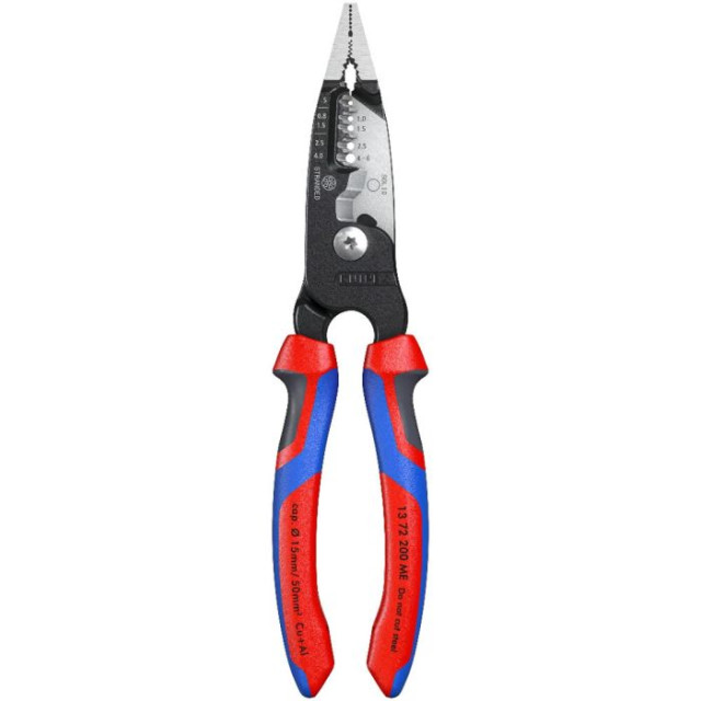 KNIPEX 13 72 200 ME 多功能電工剝線鉗 200mm 公制版 Comfort 握把