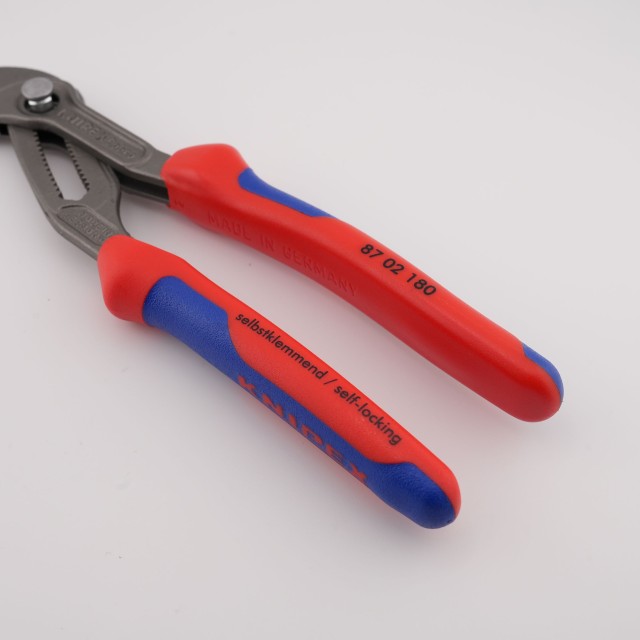 KNIPEX 87 02 180 鱷魚鉗｜德國製自鎖型水管鉗｜180mm 萬能鉗｜自動鎖緊不滑牙