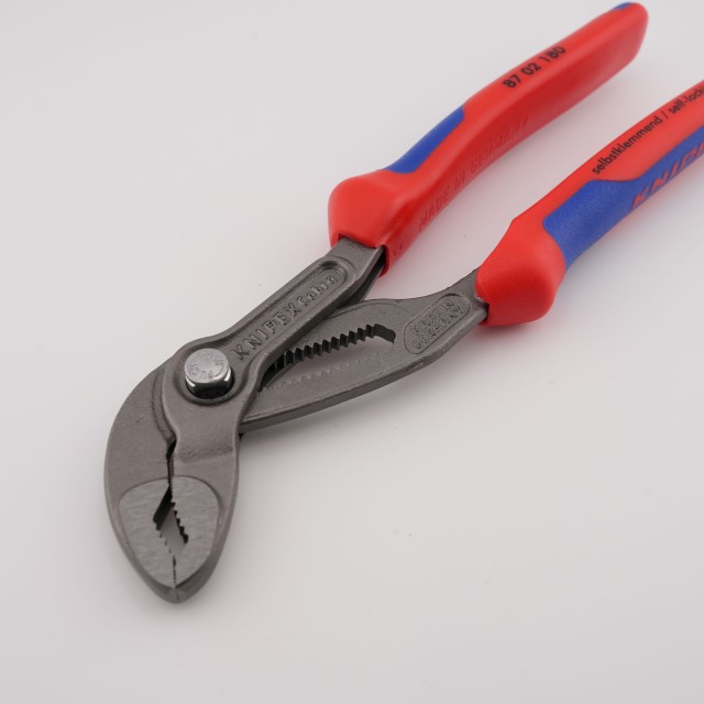 KNIPEX 87 02 180 鱷魚鉗｜德國製自鎖型水管鉗｜180mm 萬能鉗｜自動鎖緊不滑牙