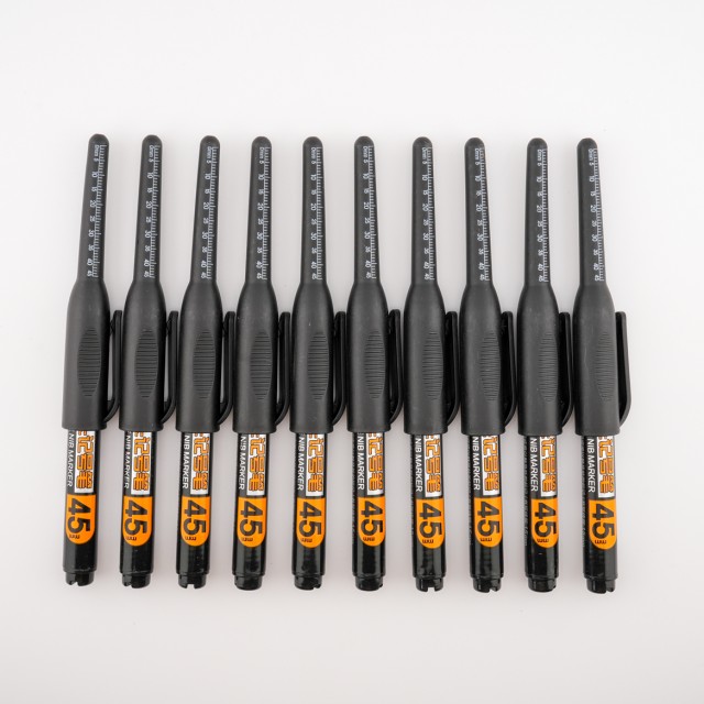 10入裝|細長軸記號筆 1.5mm|可穿孔打點記號|45mm刻度|工地用極細油性筆 10入裝|細長軸記號筆 1.5mm|可穿孔打點記號|45mm刻度|工地用極細油性筆