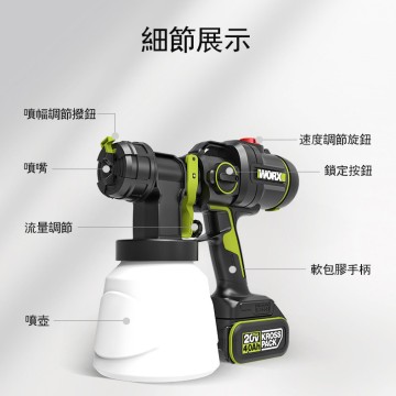 WORX 威克士 20V 無刷鋰電噴漆槍 (WU056)