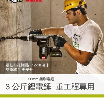 WORX WU399 26mm鋰電無碳兩用電錘