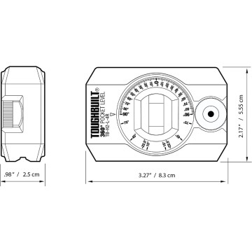 TOUGHBUILT托比爾 TB-H2-L-4R 360度口袋水平儀