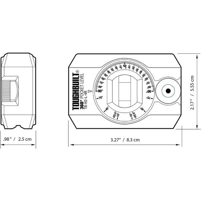 TOUGHBUILT托比爾 TB-H2-L-4R 360度口袋水平儀