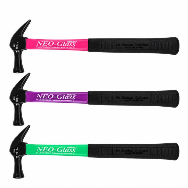 日本 DOGYU 土牛 NEO-Glass 01034 彩色玻纖柄模板羊角鎚 小型平滑面 27mm