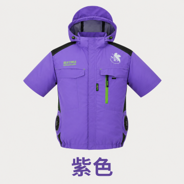 A.T.FIELD × COVELL 福音戰士聯名空調冷風服｜連帽短袖款｜紫色／紅色／黑色｜服裝單售