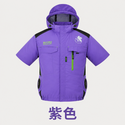 A.T.FIELD × COVELL 福音戰士聯名空調冷風服｜連帽短袖款｜紫色／紅色／黑色｜服裝單售